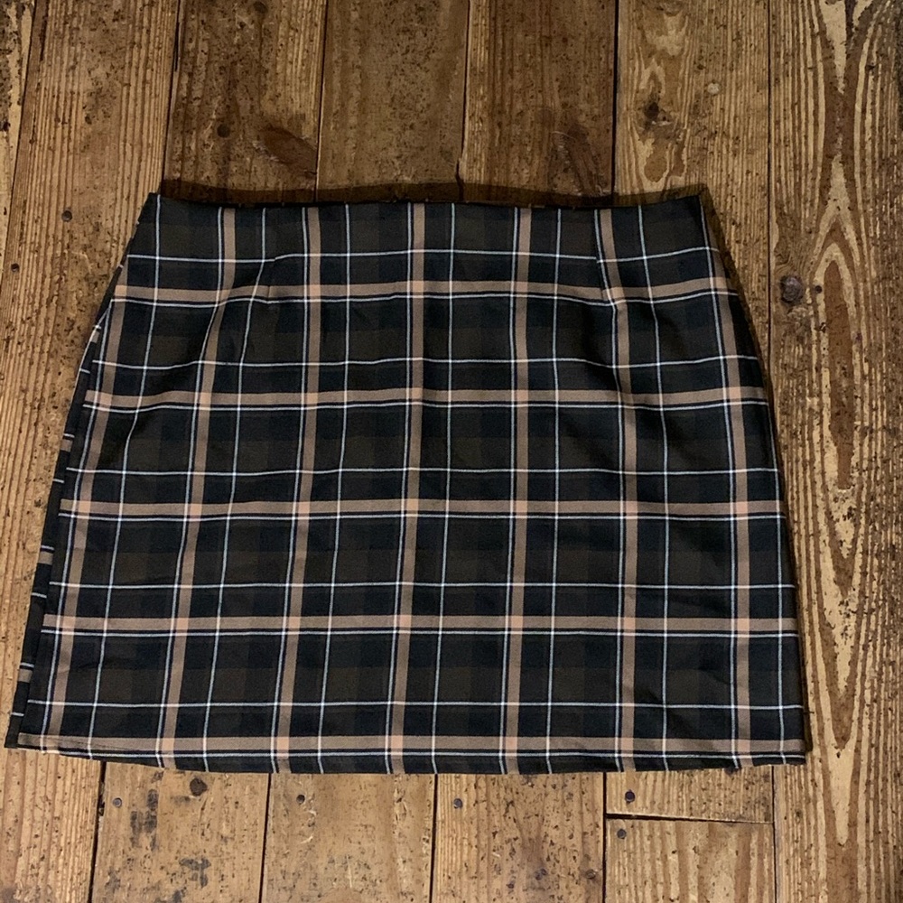 Boohoo curve plaid miniskirt